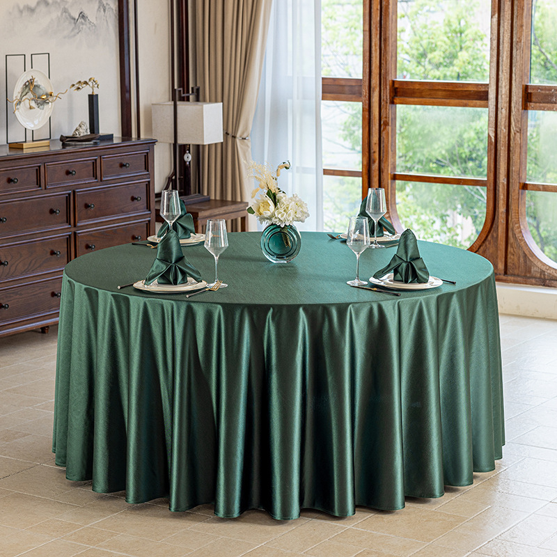 Față de masă rotundă pentru hotel, material textil, stil simplu și modern, model monocrom, rezistent la temperaturi înalte
