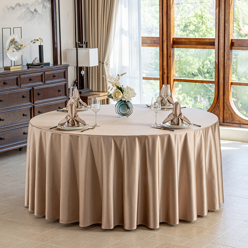 Față de masă rotundă pentru hotel, material textil, stil simplu și modern, model monocrom, rezistent la temperaturi înalte
