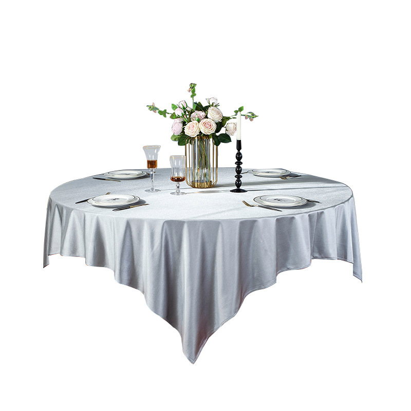 Față de masă rotundă pentru hotel, material textil, stil simplu și modern, model monocrom, rezistent la temperaturi înalte