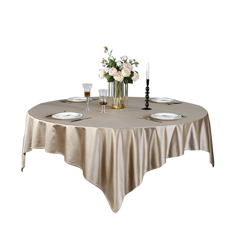 Față de masă rotundă pentru hotel, material textil, stil simplu și modern, model monocrom, rezistent la temperaturi înalte