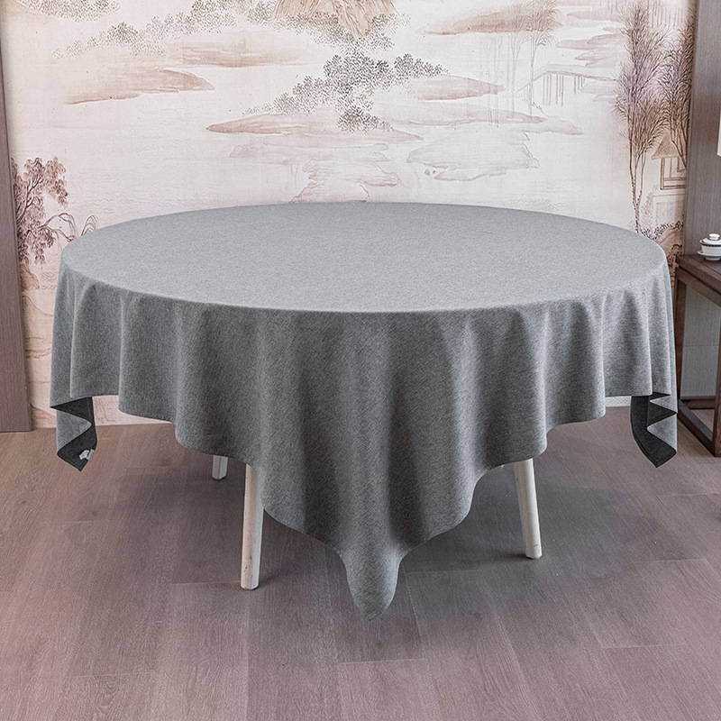 Kružni stolnjak za hotele i bankete – poliester, laneni izgled, jednostavan modern stil