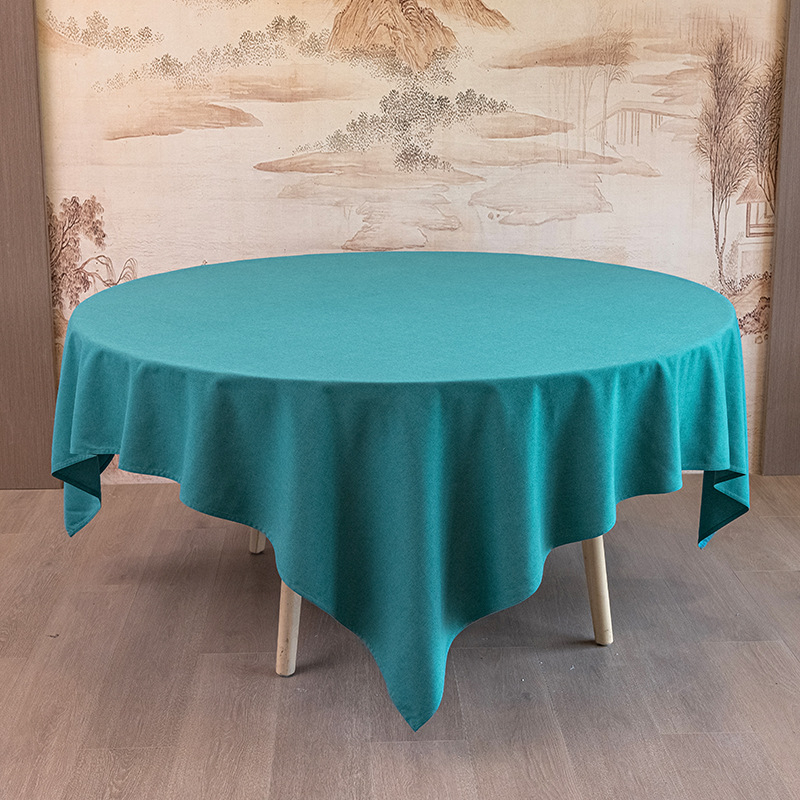 Kružni stolnjak za hotele i bankete – poliester, laneni izgled, jednostavan modern stil