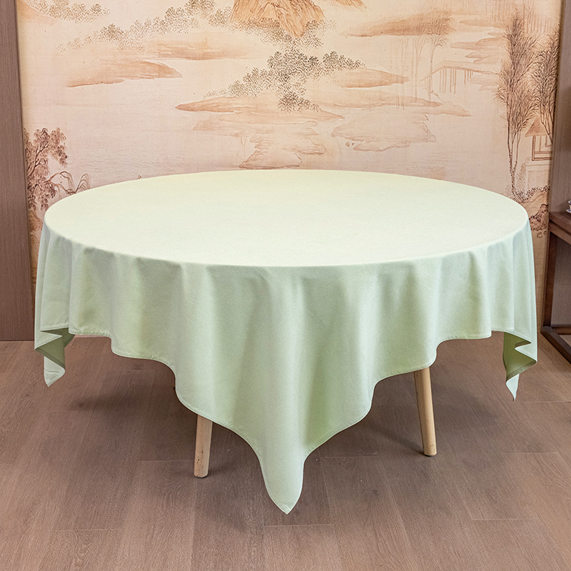 Kružni stolnjak za hotele i bankete – poliester, laneni izgled, jednostavan modern stil
