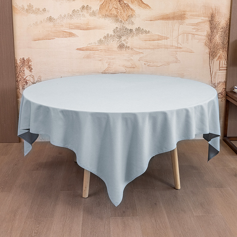 Kružni stolnjak za hotele i bankete – poliester, laneni izgled, jednostavan modern stil
