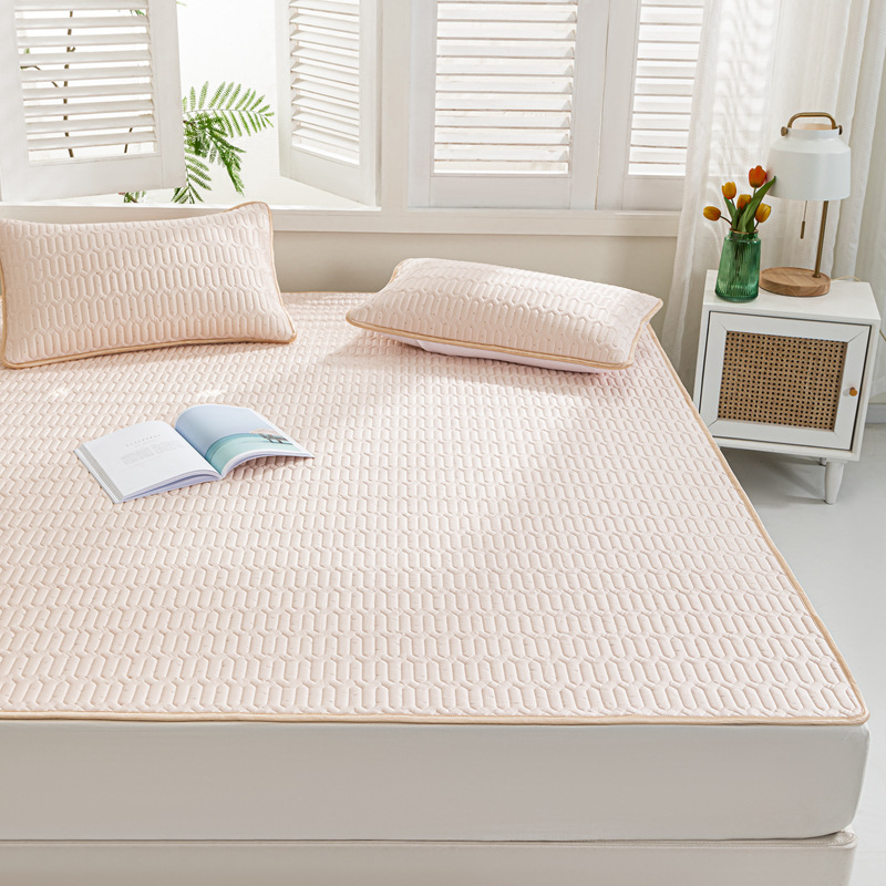 Natūralus latekso vėsinimo kilimėlis, trijų dalių komplektas, šilkinės švelnios paviršius, vasaros komfortui, latekso turinys 90%+, spausdinta pynė