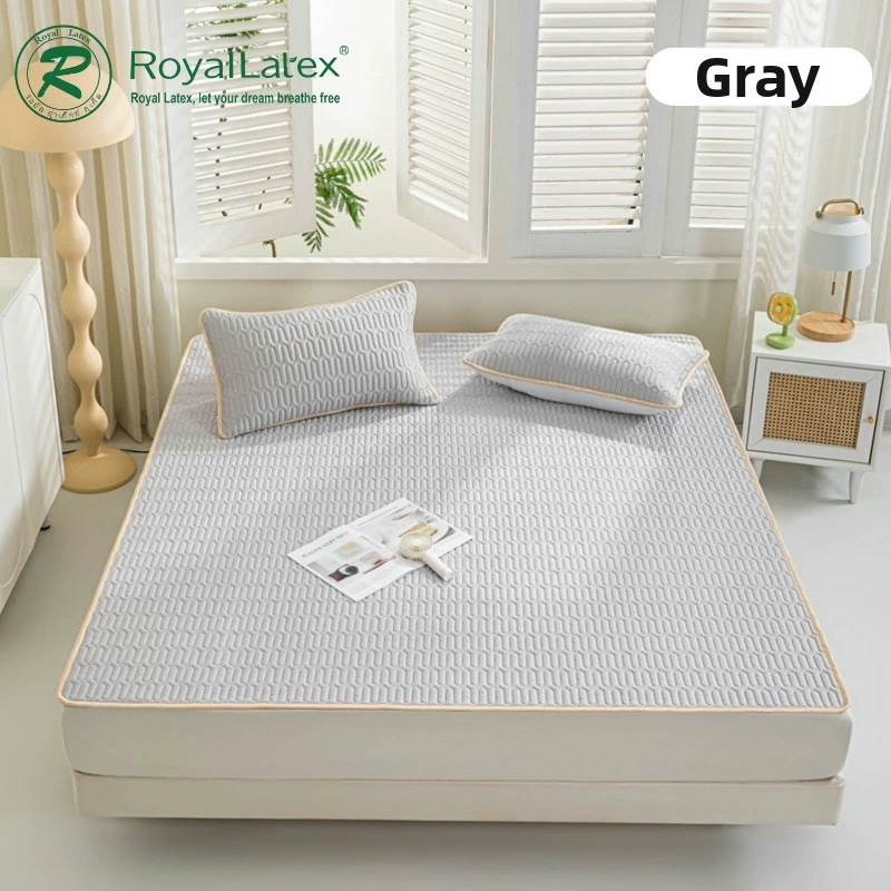 Natūralus latekso vėsinimo kilimėlis, trijų dalių komplektas, šilkinės švelnios paviršius, vasaros komfortui, latekso turinys 90%+, spausdinta pynė