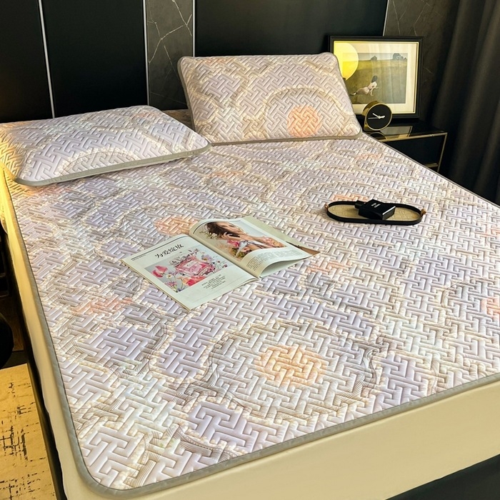 3 dalių natūralaus latekso aušinančio kilimėlių rinkinys – latekso kiekis 90%+; spausdinta apdaila; šiuolaikiškas minimalistinis stilius