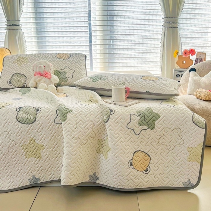 3 dalių natūralaus latekso aušinančio kilimėlių rinkinys – latekso kiekis 90%+; spausdinta apdaila; šiuolaikiškas minimalistinis stilius