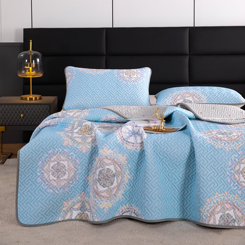 3 dalių natūralaus latekso aušinančio kilimėlių rinkinys – latekso kiekis 90%+; spausdinta apdaila; šiuolaikiškas minimalistinis stilius