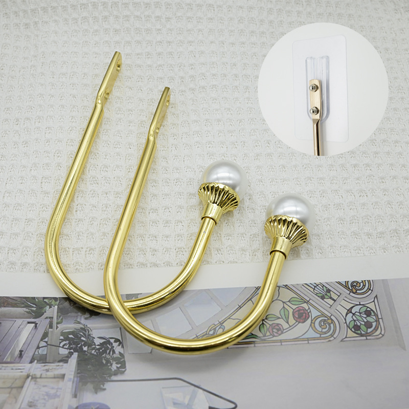 U formos užuolaidų kabliukai be gręžimo sieniniam tvirtinimui – audinys, paprastas ir šiuolaikiškas stilius