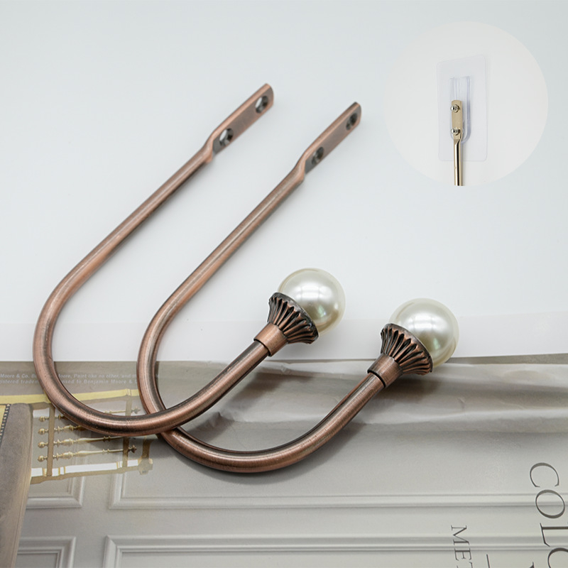 U formos užuolaidų kabliukai be gręžimo sieniniam tvirtinimui – audinys, paprastas ir šiuolaikiškas stilius