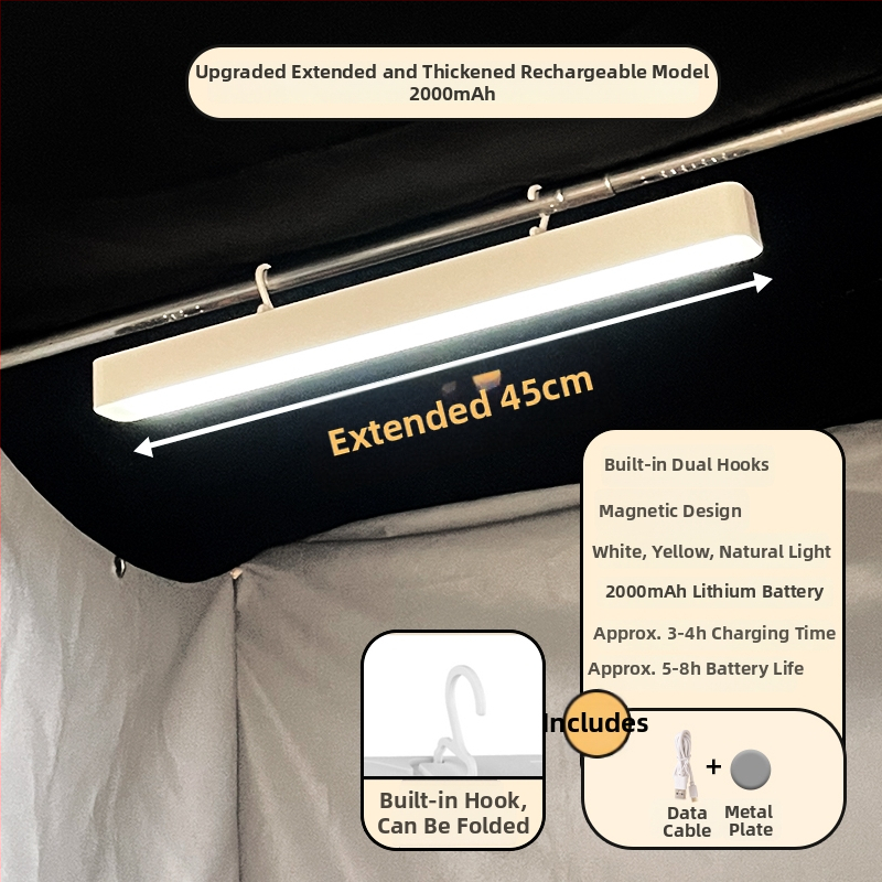 Naktinė lemputė šalia lovos su ABS gaubtu, balsinis valdymas, įmontuota baterija, įtampa iki 36V, CRI ≥95