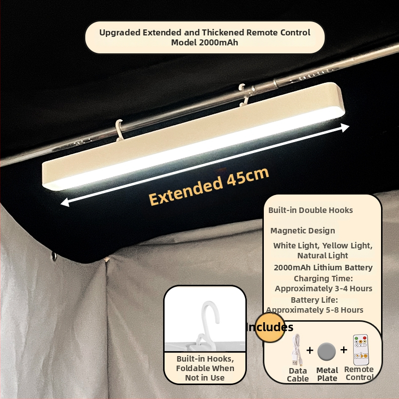 Naktinė lemputė šalia lovos su ABS gaubtu, balsinis valdymas, įmontuota baterija, įtampa iki 36V, CRI ≥95