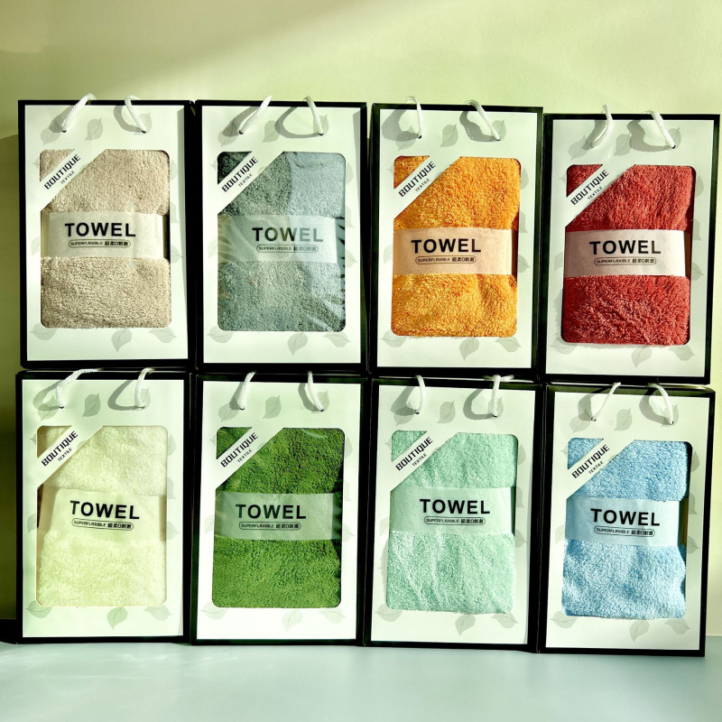 Dāvanu kastē dvieļu komplekts, korallvelūra sejas dvieļi, logotipa apdruka, plakanais audums, svars 300 g