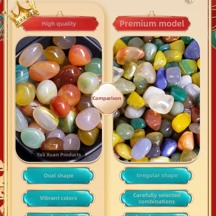 Аквариумни чакъли от агат за оформление на аквариума (Кристал: агат; Външен вид: суров камък; Използване: украса на аквариум)