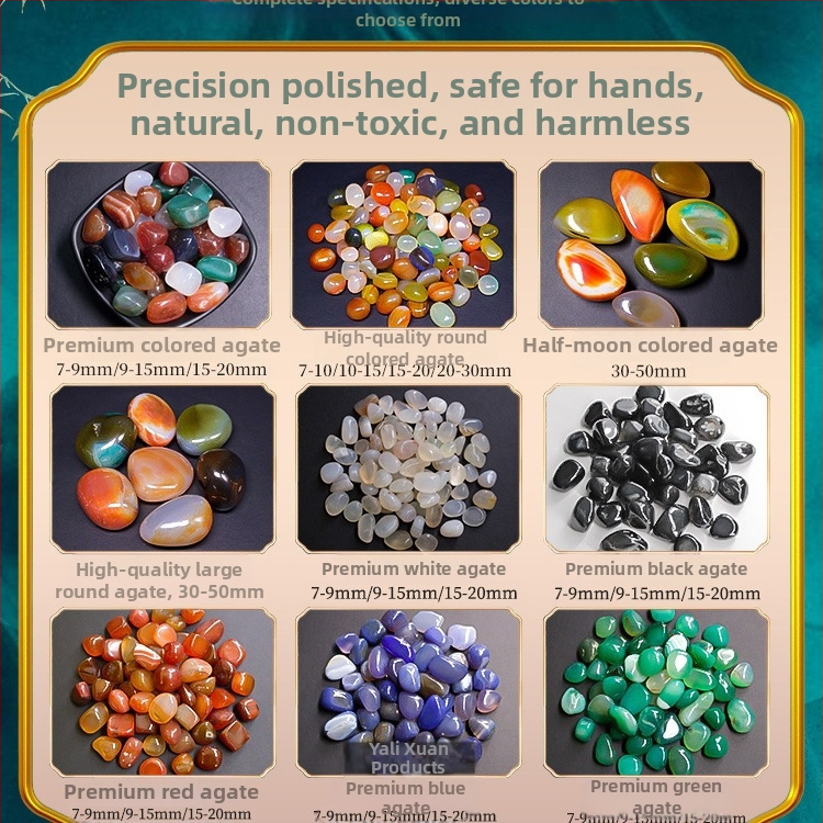 Аквариумни чакъли от агат за оформление на аквариума (Кристал: агат; Външен вид: суров камък; Използване: украса на аквариум)