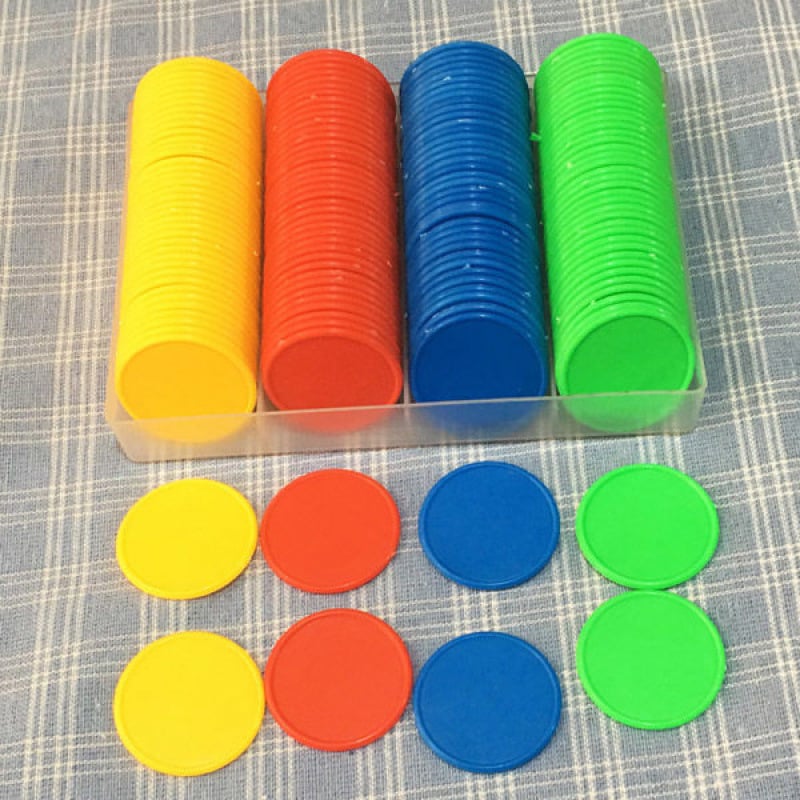 Mahjongi žetoonid – tühjad, väärtuseta, ümmargused kettad, 1 mm paksus