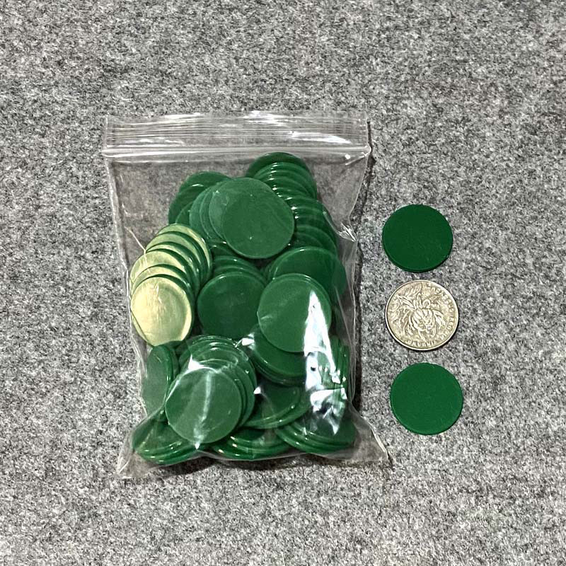 Mahjongi žetoonid – tühjad, väärtuseta, ümmargused kettad, 1 mm paksus