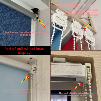 Κορδόνι κουρτινών με χάντρες για ρολοκουρτίνες, άξονας περιστροφής επάνω-κάτω, χειροκίνητος μηχανισμός έλξης, ύφασμα από μετάξι, κωδ. F96T58S85MMJ7J