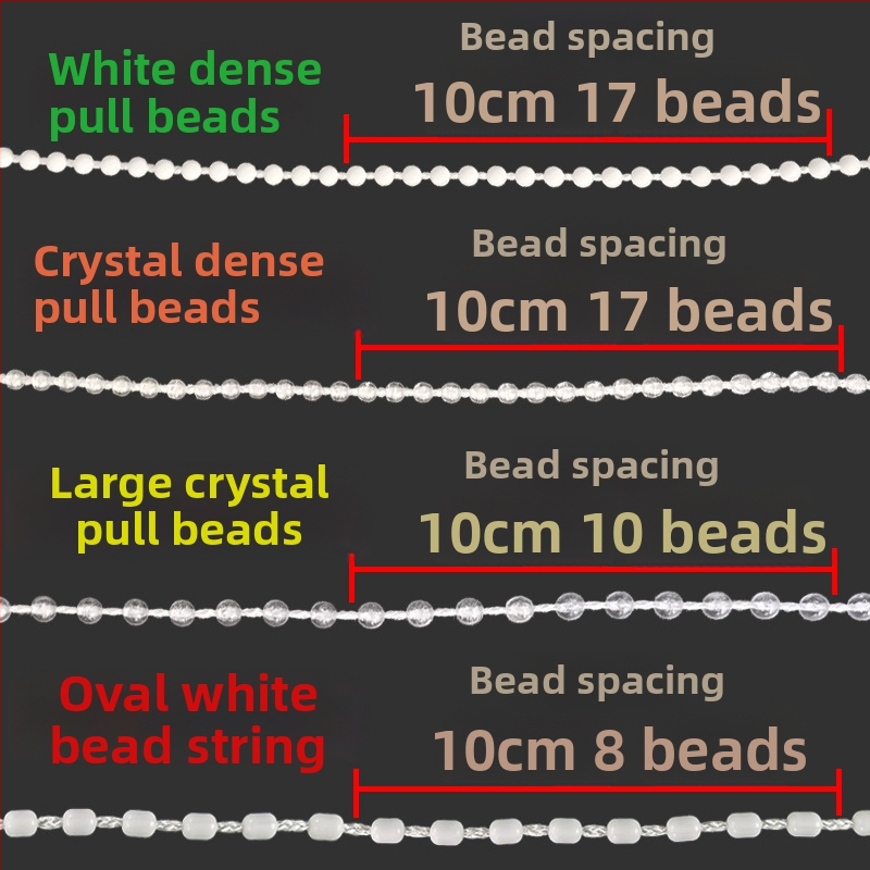 Въже с мъниста за щори за ролетни системи, оса за въртене нагоре-надолу, ръчно издърпване, материал: коприна, артикул F96T58S85MMJ7J