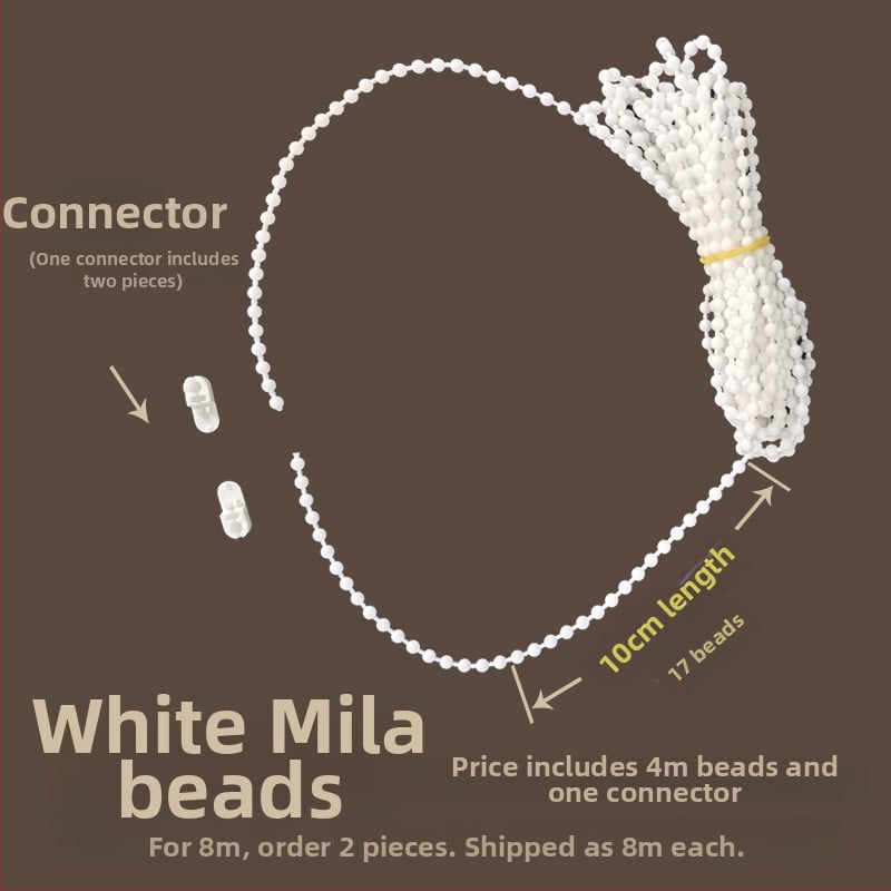 Κορδόνι κουρτινών με χάντρες για ρολοκουρτίνες, άξονας περιστροφής επάνω-κάτω, χειροκίνητος μηχανισμός έλξης, ύφασμα από μετάξι, κωδ. F96T58S85MMJ7J