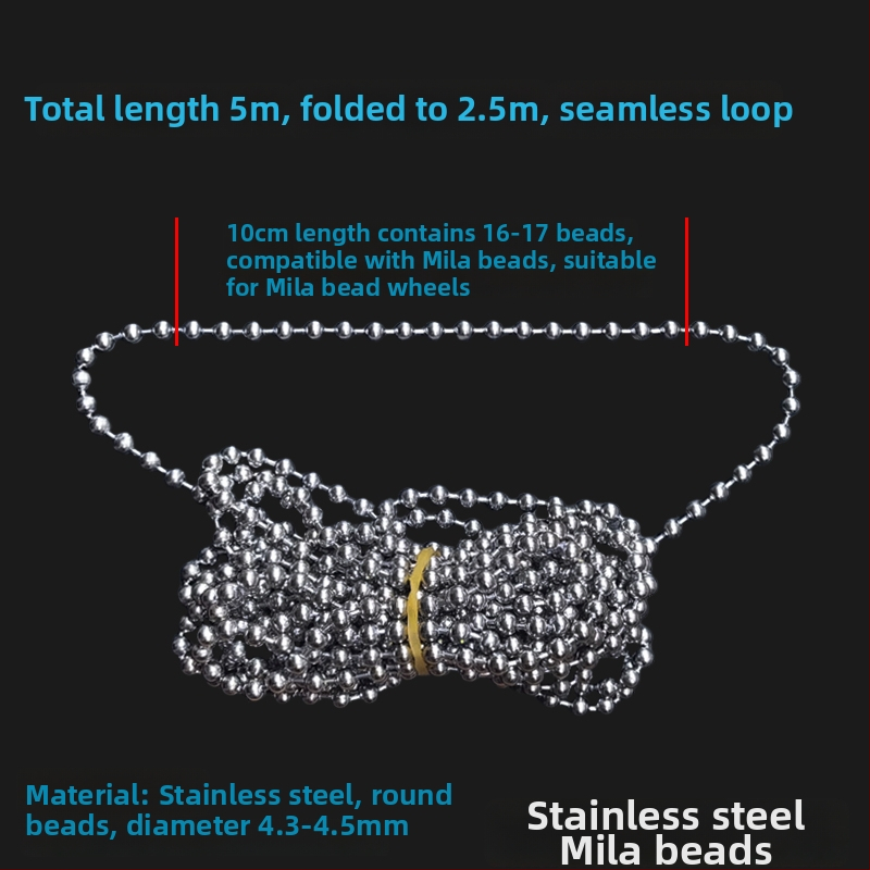Κορδόνι κουρτινών με χάντρες για ρολοκουρτίνες, άξονας περιστροφής επάνω-κάτω, χειροκίνητος μηχανισμός έλξης, ύφασμα από μετάξι, κωδ. F96T58S85MMJ7J
