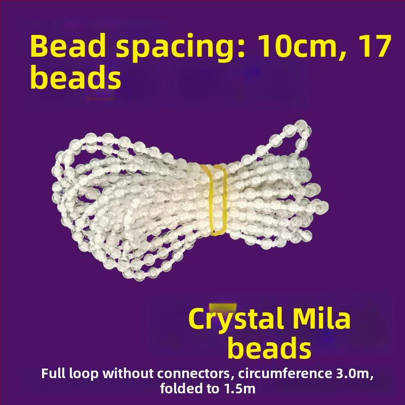 Κορδόνι κουρτινών με χάντρες για ρολοκουρτίνες, άξονας περιστροφής επάνω-κάτω, χειροκίνητος μηχανισμός έλξης, ύφασμα από μετάξι, κωδ. F96T58S85MMJ7J