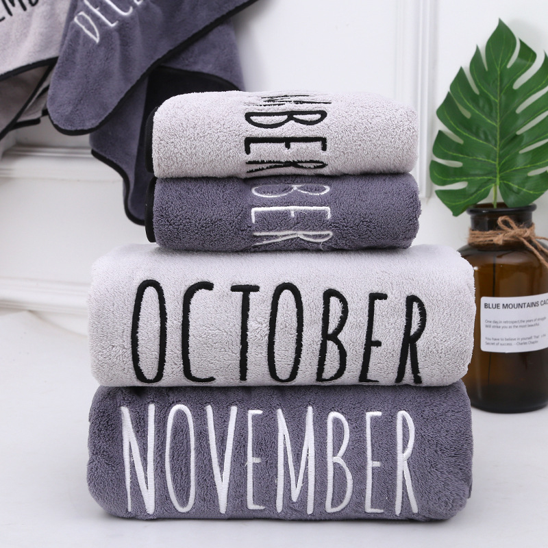 Wanyu vonios rankšluostis, mikropluoštas, išsiuvinėtas logotipas, super sugeriantis, svoris 300–400 g