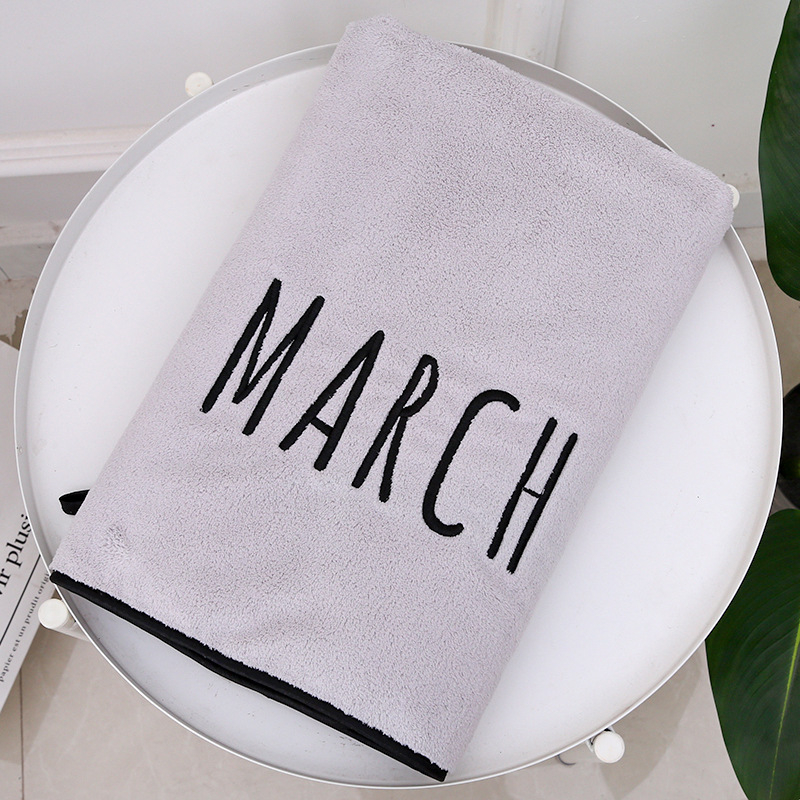 Wanyu vonios rankšluostis, mikropluoštas, išsiuvinėtas logotipas, super sugeriantis, svoris 300–400 g