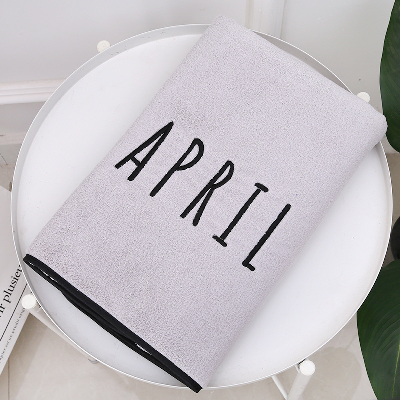 Wanyu vonios rankšluostis, mikropluoštas, išsiuvinėtas logotipas, super sugeriantis, svoris 300–400 g