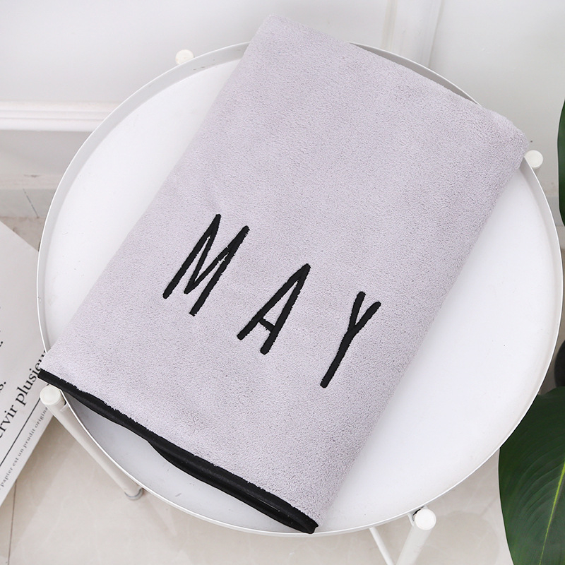 Wanyu vonios rankšluostis, mikropluoštas, išsiuvinėtas logotipas, super sugeriantis, svoris 300–400 g