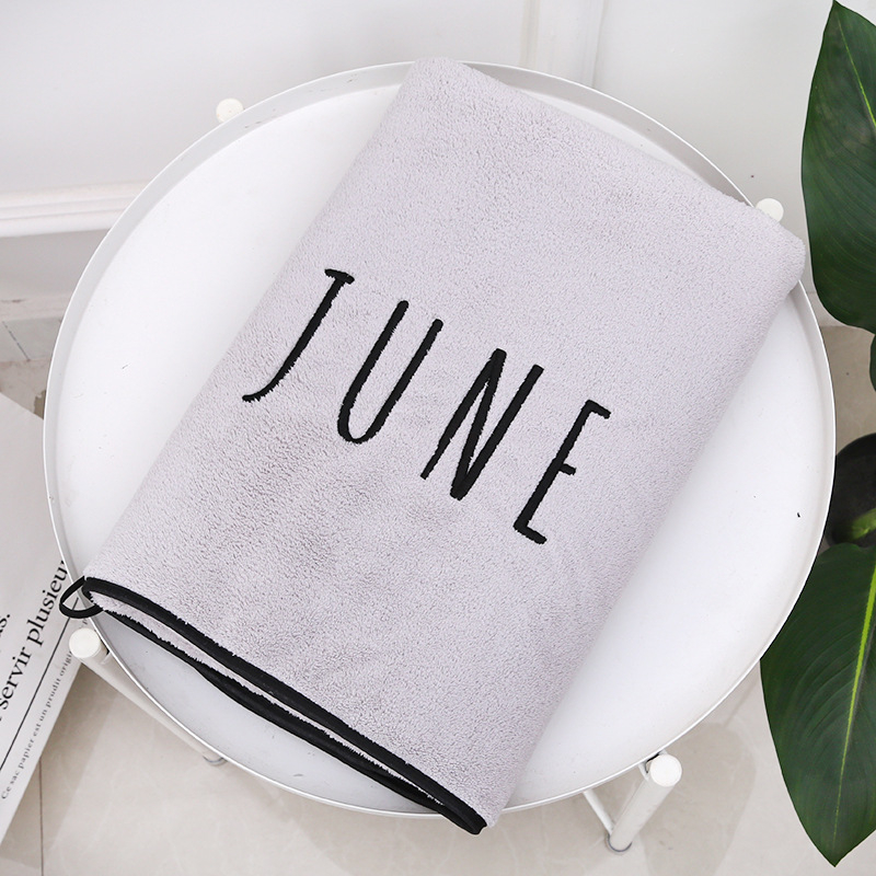 Wanyu vonios rankšluostis, mikropluoštas, išsiuvinėtas logotipas, super sugeriantis, svoris 300–400 g