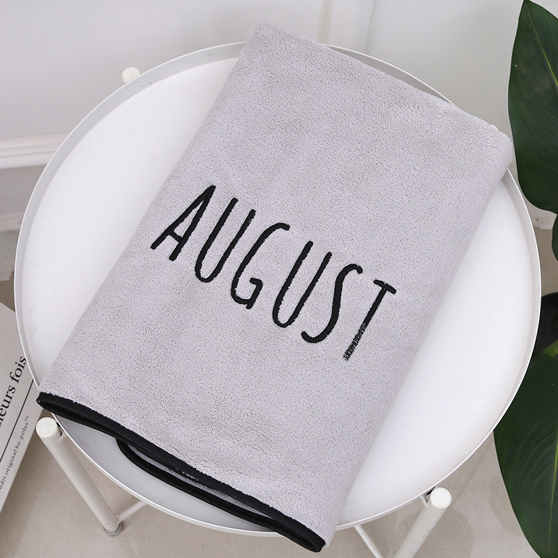 Wanyu vonios rankšluostis, mikropluoštas, išsiuvinėtas logotipas, super sugeriantis, svoris 300–400 g