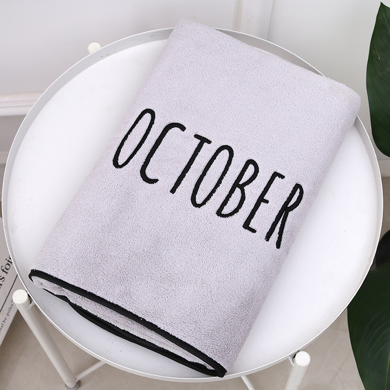 Wanyu vonios rankšluostis, mikropluoštas, išsiuvinėtas logotipas, super sugeriantis, svoris 300–400 g