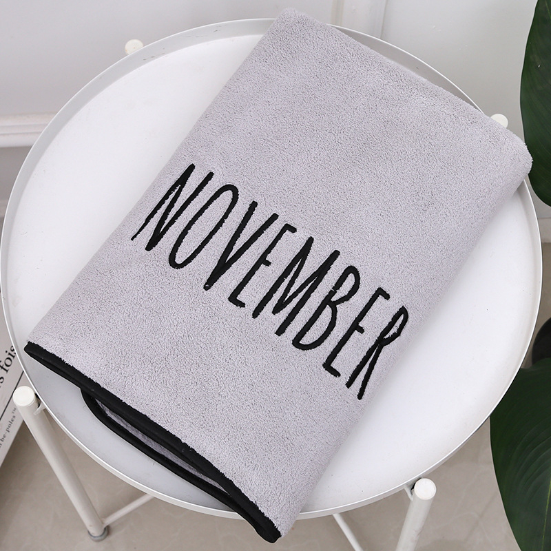 Wanyu vonios rankšluostis, mikropluoštas, išsiuvinėtas logotipas, super sugeriantis, svoris 300–400 g