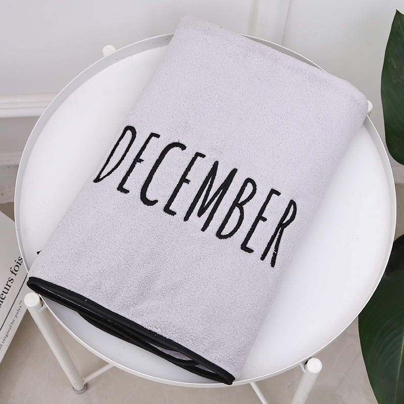 Wanyu vonios rankšluostis, mikropluoštas, išsiuvinėtas logotipas, super sugeriantis, svoris 300–400 g