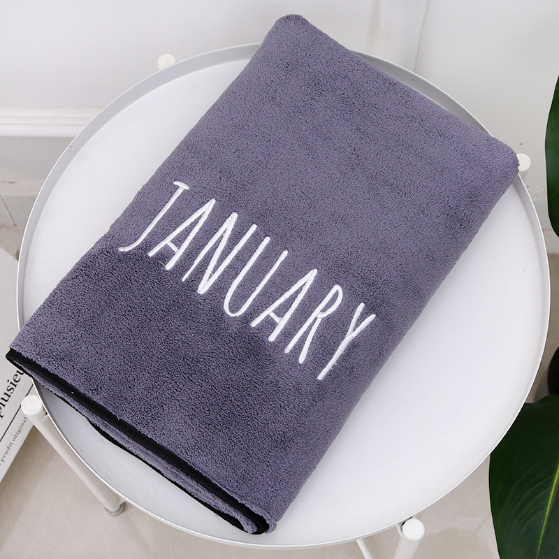 Wanyu vonios rankšluostis, mikropluoštas, išsiuvinėtas logotipas, super sugeriantis, svoris 300–400 g