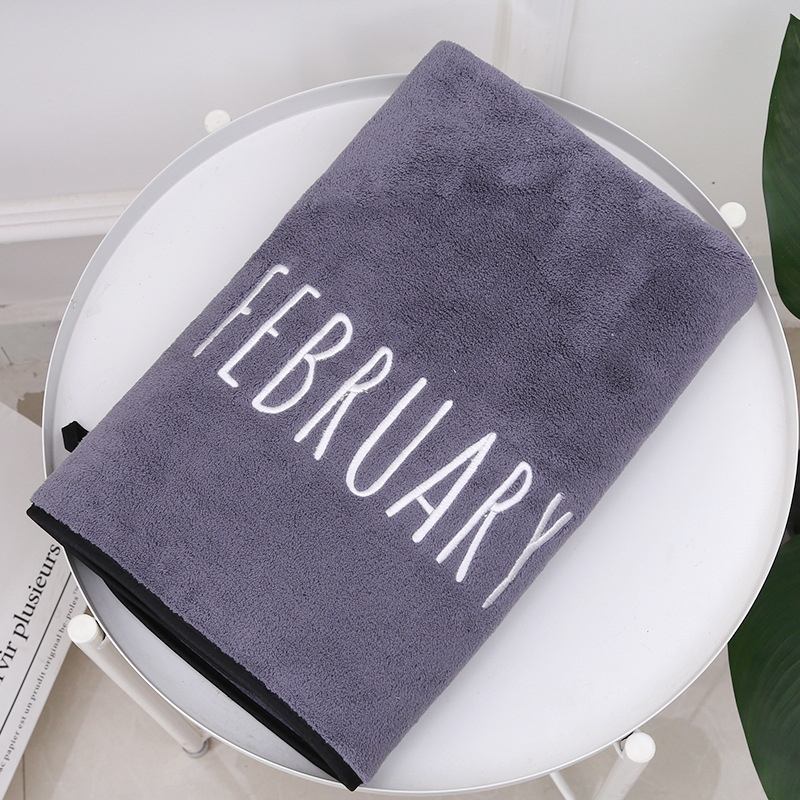 Wanyu vonios rankšluostis, mikropluoštas, išsiuvinėtas logotipas, super sugeriantis, svoris 300–400 g