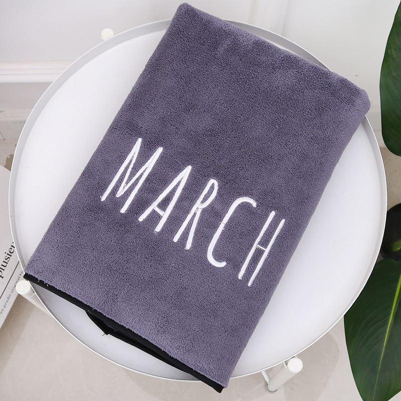 Wanyu vonios rankšluostis, mikropluoštas, išsiuvinėtas logotipas, super sugeriantis, svoris 300–400 g