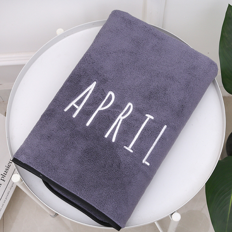 Wanyu vonios rankšluostis, mikropluoštas, išsiuvinėtas logotipas, super sugeriantis, svoris 300–400 g