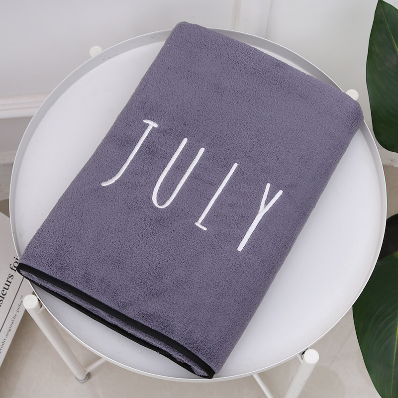 Wanyu vonios rankšluostis, mikropluoštas, išsiuvinėtas logotipas, super sugeriantis, svoris 300–400 g