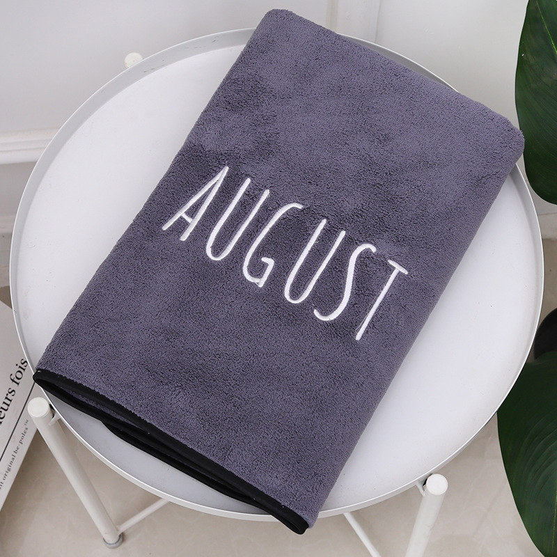 Wanyu vonios rankšluostis, mikropluoštas, išsiuvinėtas logotipas, super sugeriantis, svoris 300–400 g