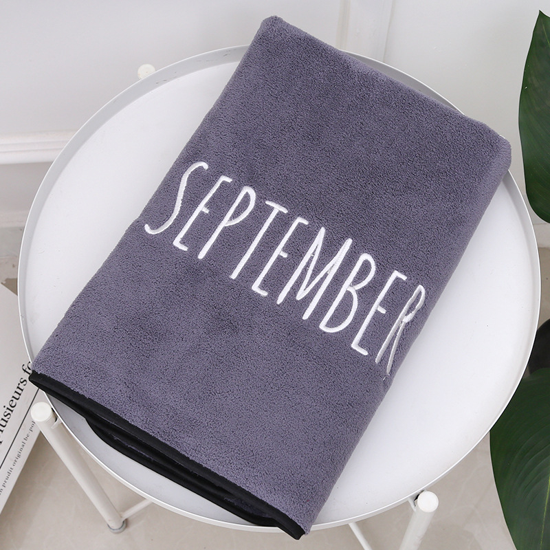 Wanyu vonios rankšluostis, mikropluoštas, išsiuvinėtas logotipas, super sugeriantis, svoris 300–400 g