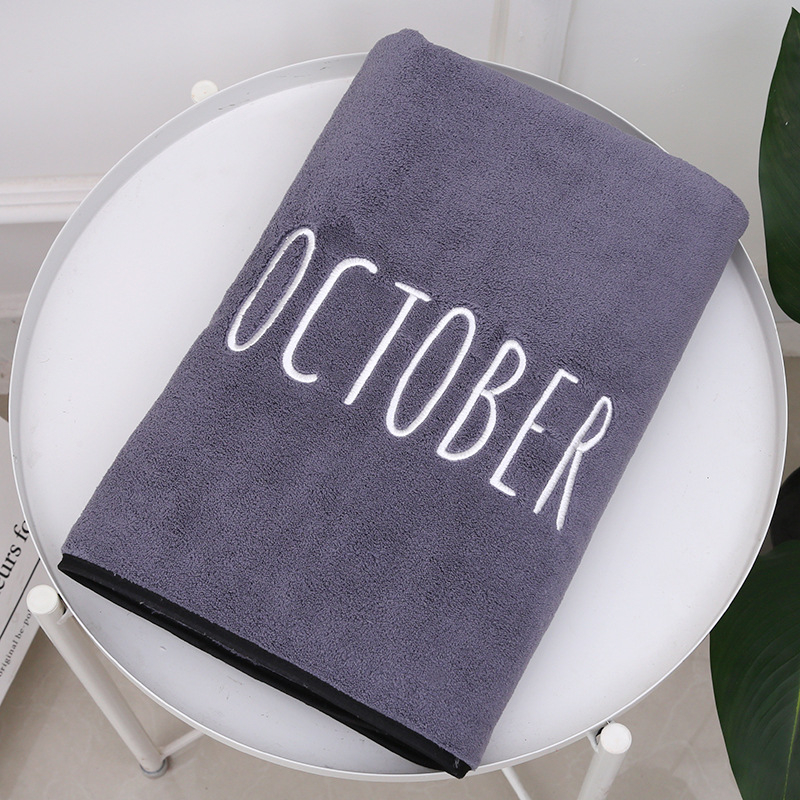 Wanyu vonios rankšluostis, mikropluoštas, išsiuvinėtas logotipas, super sugeriantis, svoris 300–400 g