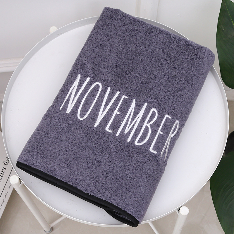 Wanyu vonios rankšluostis, mikropluoštas, išsiuvinėtas logotipas, super sugeriantis, svoris 300–400 g