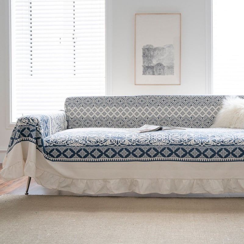 Sofos užvalkalas trims vietoms, stačiakampio formato, Kinų klasikinio stiliaus, medžiaga poliesteris, dulkių apsauga ir dekoravimas