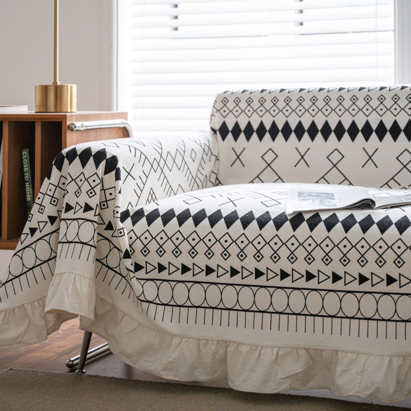 Sofos užvalkalas trims vietoms, stačiakampio formato, Kinų klasikinio stiliaus, medžiaga poliesteris, dulkių apsauga ir dekoravimas