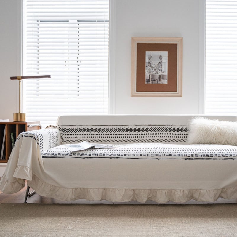 Sofos užvalkalas trims vietoms, stačiakampio formato, Kinų klasikinio stiliaus, medžiaga poliesteris, dulkių apsauga ir dekoravimas