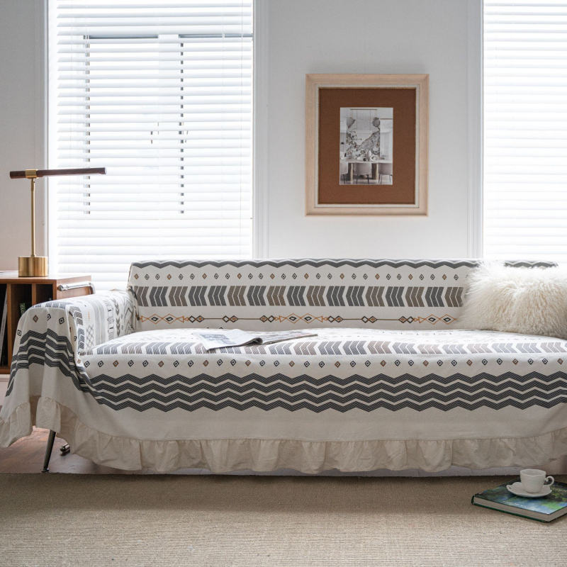 Sofos užvalkalas trims vietoms, stačiakampio formato, Kinų klasikinio stiliaus, medžiaga poliesteris, dulkių apsauga ir dekoravimas