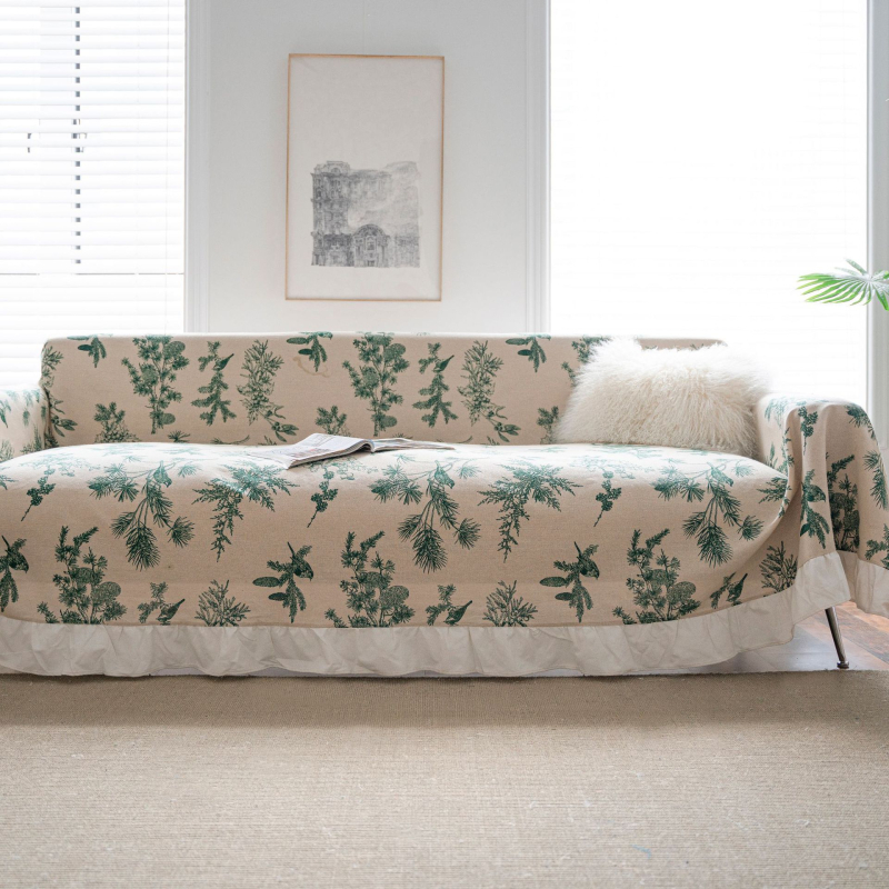Sofos užvalkalas trims vietoms, stačiakampio formato, Kinų klasikinio stiliaus, medžiaga poliesteris, dulkių apsauga ir dekoravimas